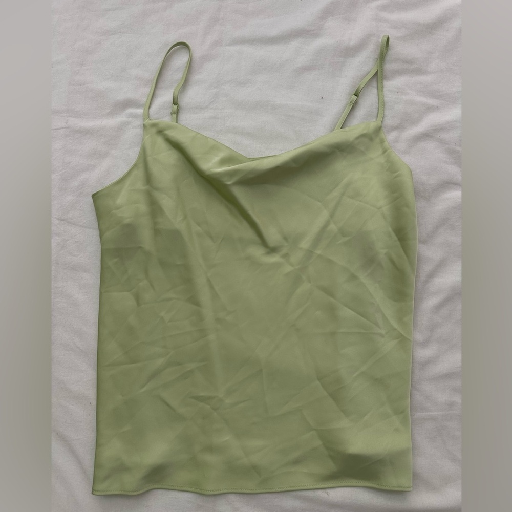 Worthington green satin tank top